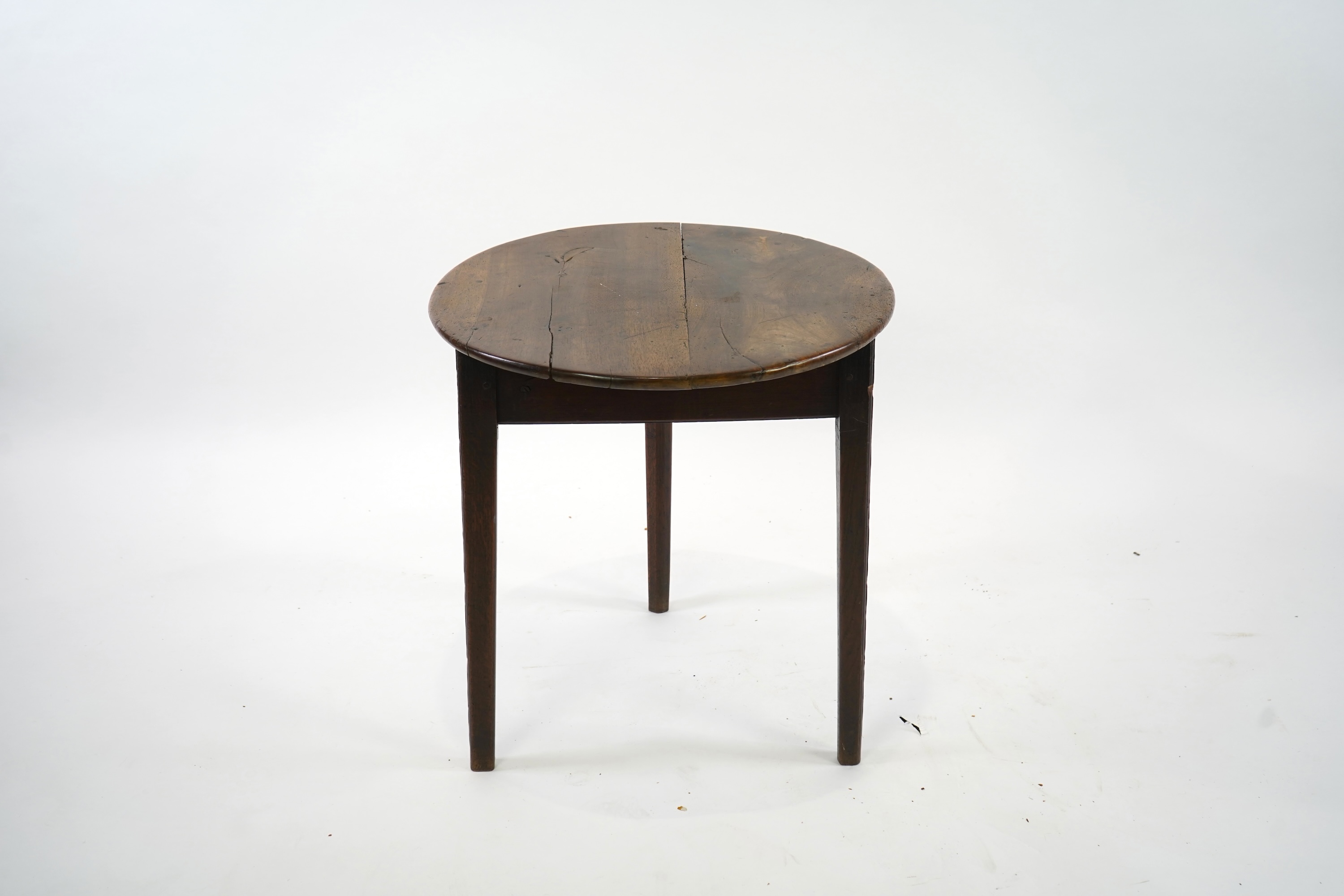 A George III fruitwood and oak cricket table